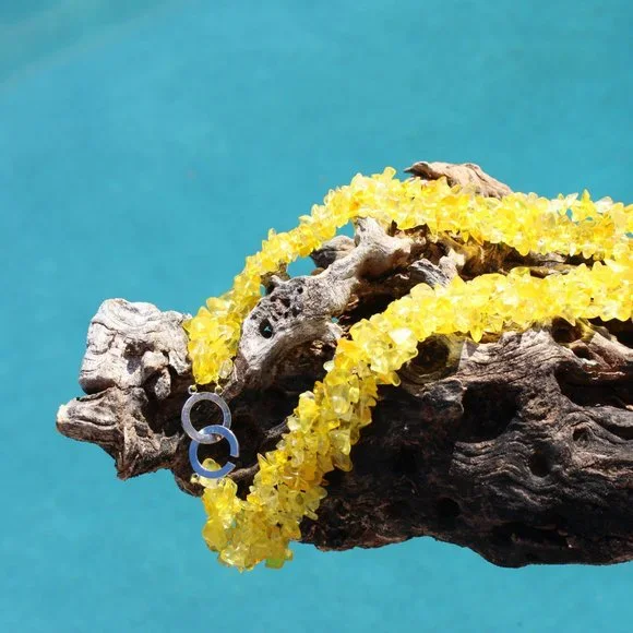 The Cleopatra Collection/ Yellow Citrine Glass Necklace - Picture 5 of 5